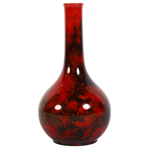 699 - An E.R. Wilkes Spectria red lustre bottle vase, maker's mark to base, H15.5cm, from the estate of a ... 