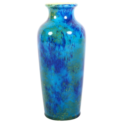 704 - A Poole Millet Sebres mottled turquoise and blue vase, maker's mark to base, H16.5cm, from the estat... 