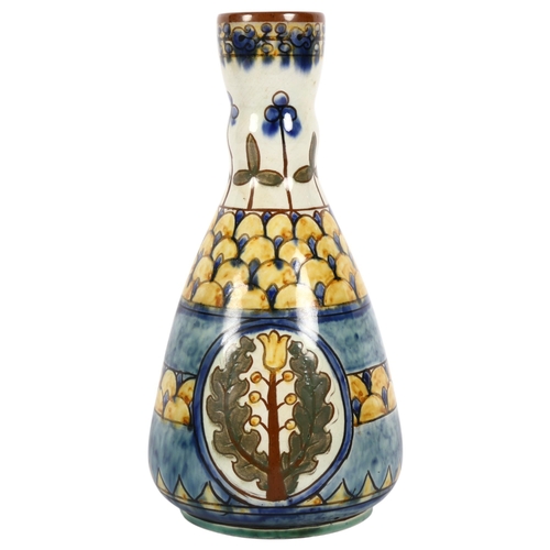 707 - A Carlo Manzoni (1855 - 1910) ceramic pottery bottle vase, signed to base, ref. 1896, H20cm, from th... 