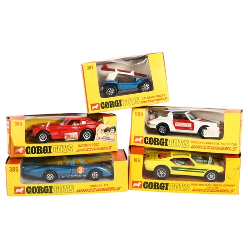 713 - A group of 5 Corgi Toys Whizz Wheels, each in original box, including model nos. 166, 381, 385, 394 ... 