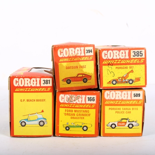 713 - A group of 5 Corgi Toys Whizz Wheels, each in original box, including model nos. 166, 381, 385, 394 ... 