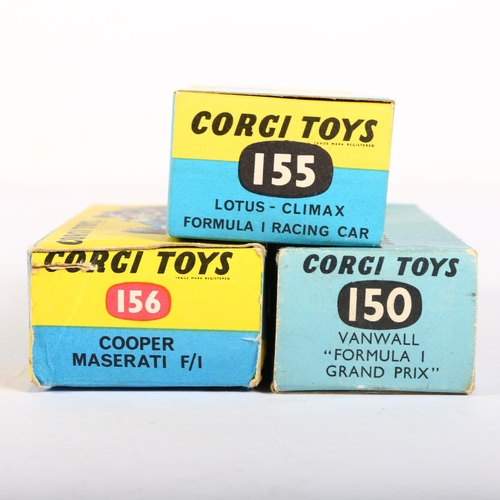 714 - A group of 3 boxed Corgi Toys diecast vehicles, including model nos. 150, 155 and 156 (3)