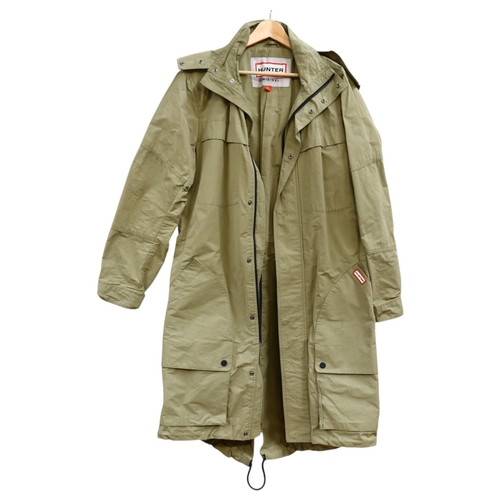 739 - HUNTER - original long rain mac, size medium