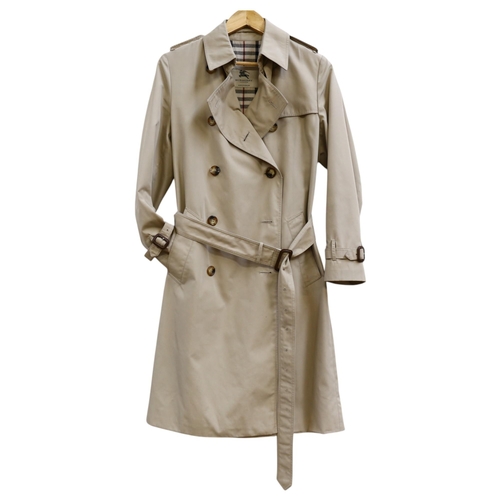 740 - BURBERRY - a lady's trench coat, beige, size 10/12