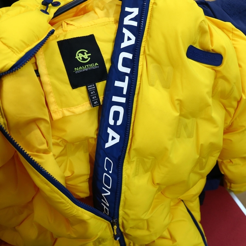 743 - NAUTICA - a Competition sailing jacket in yellow and dark blue, size small