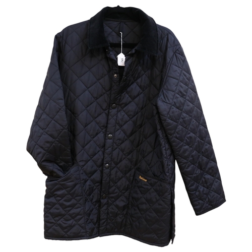 745 - BARBOUR - a Liddsdale black quilted jacket, size medium