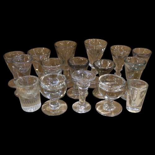 760 - A large quantity of Antique glassware, mostly penny licks, of various types and sizes (16)