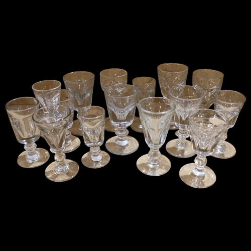 762 - A large quantity of Antique glassware, mostly penny licks, of various sizes and designs (15)