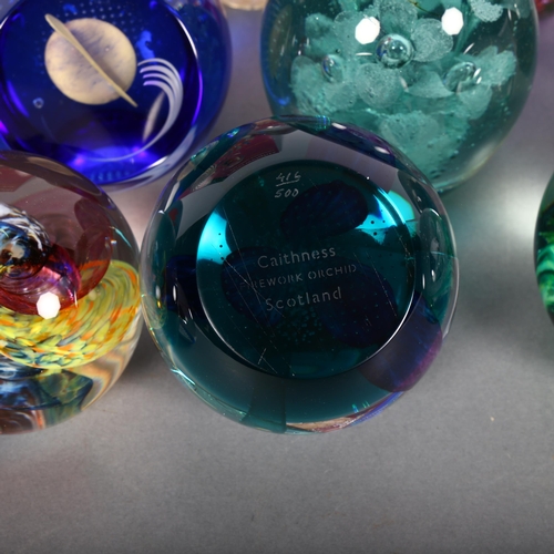 789 - A selection of glass paperweights, various designs, including many marked Caithness of Scotland (10)