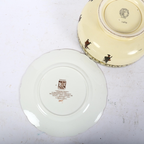 797 - Royal Doulton Isaac Walton Ware table centre bowl, 26cm across, and a Paragon Edward VIII 1937 plate