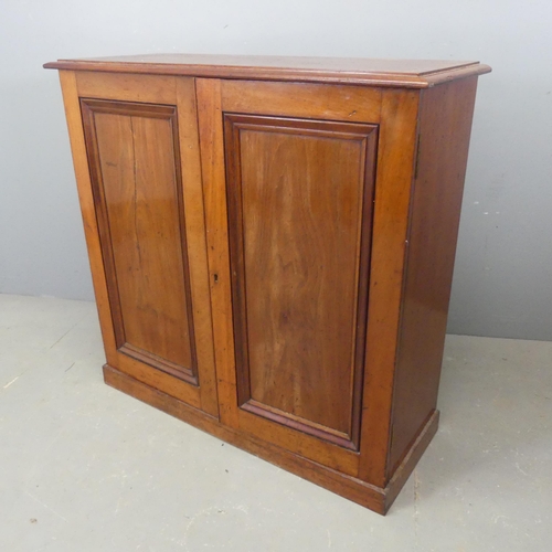 2517 - A Victorian mahogany two-door hall cabinet. Width 97cm, height 94cm, depth 37cm.