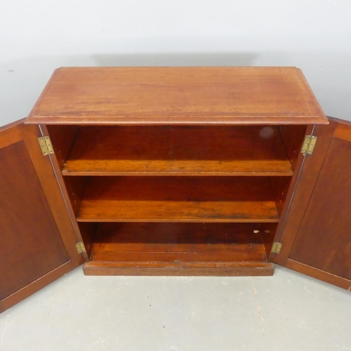 2517 - A Victorian mahogany two-door hall cabinet. Width 97cm, height 94cm, depth 37cm.