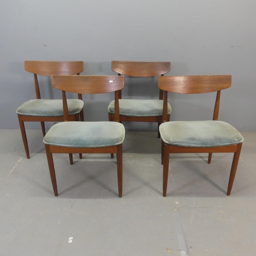 2675 - G-PLAN - A set of four mid-century teak dining chairs in original upholstery.