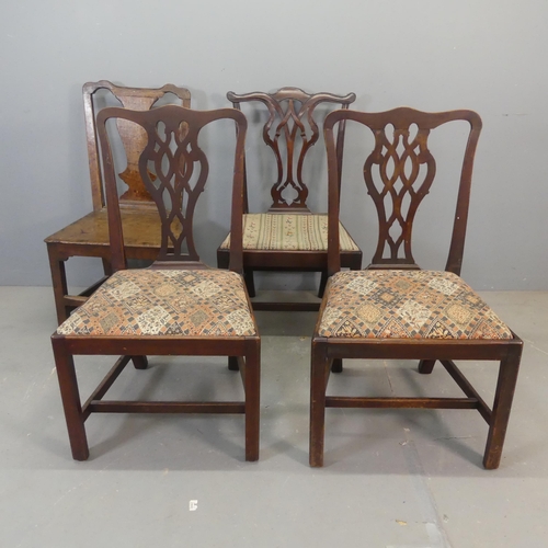 2677 - Four various 19th century dining chairs.