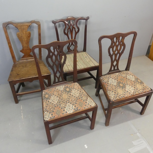 2677 - Four various 19th century dining chairs.