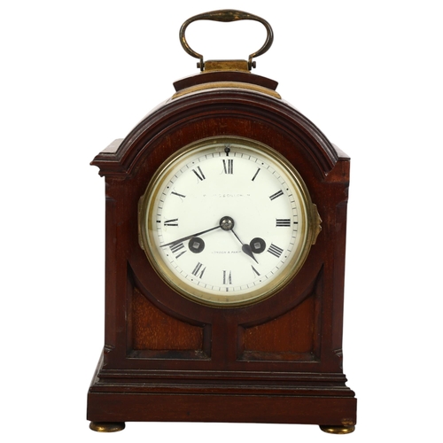 802 - Warring & Gillow, London and Paris, an 8-day striking wooden mantel clock, H23cm