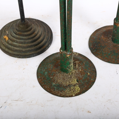 902 - 2 pairs of large metal pricket candlesticks, largest pair height approx 77cm