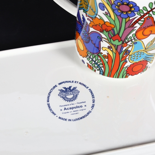 926 - Villeroy & Boch, a coffee pot in Acapulco pattern, and matching 2-handled serving tray, tray length ... 