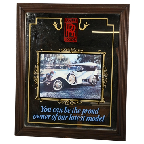 936 - 2 modern advertising framed mirrors, Rolls Royce and Southern Comfort, largest 62cm x 52cm