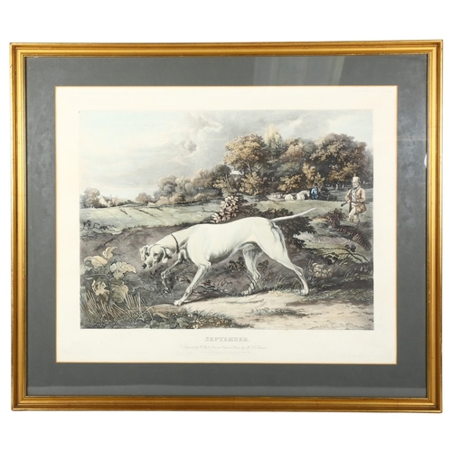 937 - Two Antique coloured engravings by Henry Pyall after Francis Calcraft Turner, 'September' and 'Octob... 