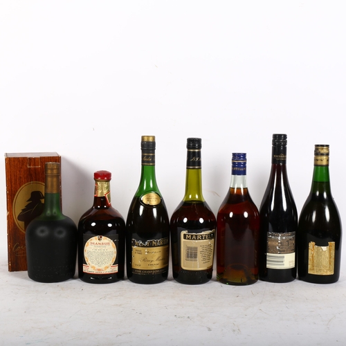 953 - A collection of spirits, including 2 bottles of Martell Cognac, Pinot Noir, Remy Martin, etc (7)