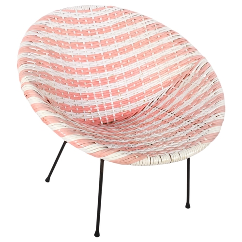 960 - A Vintage style child's woven vinyl Sputnik chair