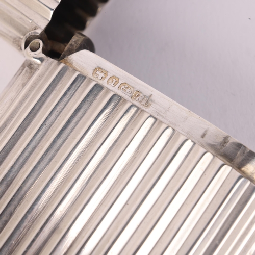 101 - A Victorian silver Vesta case, indistinct maker, Birmingham 1891, rounded rectangular form with flut... 