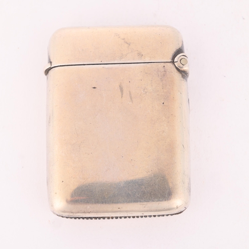 107 - A late Victorian silver Vesta case, Thomas Hayes, Birmingham 1895, rounded rectangular form with gil... 