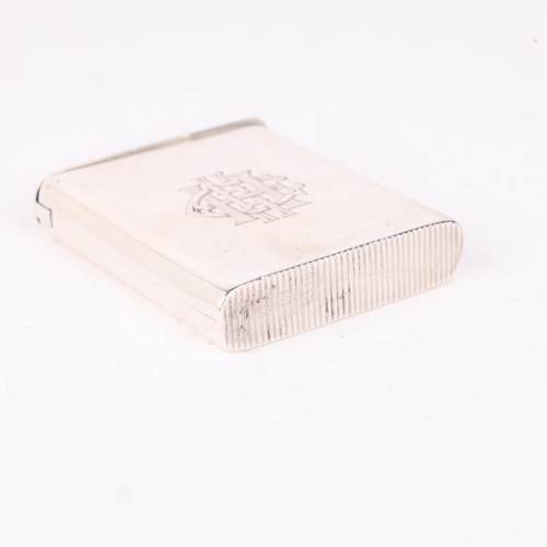 116 - A Victorian silver Vesta case, Howard James, Birmingham 1885, rounded rectangular form, 4.5cm x 4cm,... 