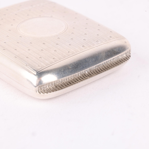 120 - An Edwardian silver Vesta case, William Neale & Sons, Chester 1907, rounded rectangular form with en... 