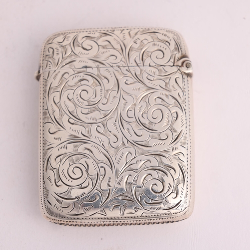 133 - A late Victorian silver Vesta case, Abraham Meyer Blanckensee, Birmingham 1895, rounded rectangular ... 