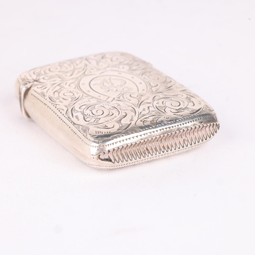 133 - A late Victorian silver Vesta case, Abraham Meyer Blanckensee, Birmingham 1895, rounded rectangular ... 