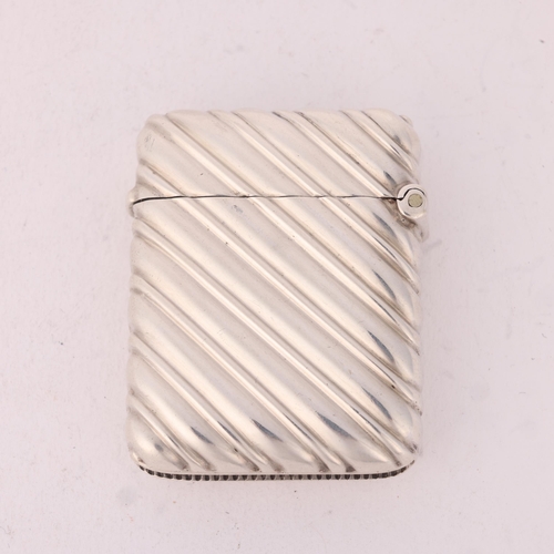 134 - A late Victorian silver Vesta case, John Millward Banks, Chester 1897, rounded rectangular form with... 