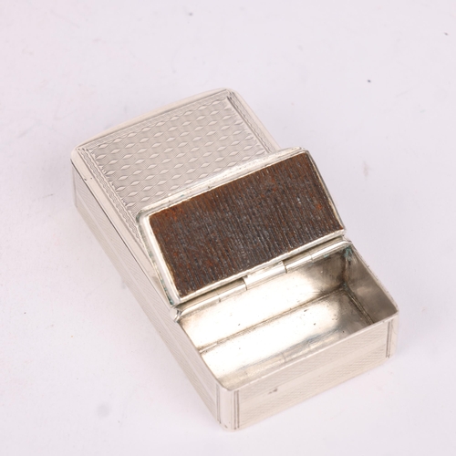 140 - A Victorian silver Vesta case, Edward Smith, Birmingham 1853, rectangular form with dual hinged cove... 