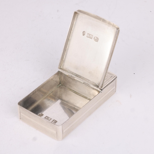 140 - A Victorian silver Vesta case, Edward Smith, Birmingham 1853, rectangular form with dual hinged cove... 