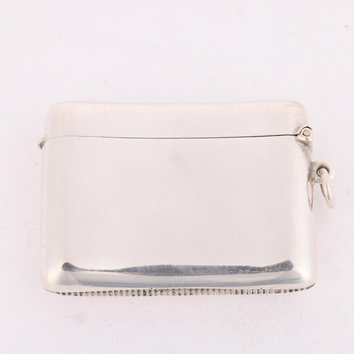 160 - An Edwardian silver 'Double Compartment' Vesta case, Henry Matthews, Birmingham 1907, curved rectang... 