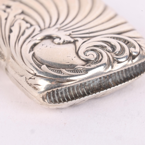 163 - A late Victorian silver Vesta case, CT Burrows & Sons, Birmingham 1896, rounded rectangular form wit... 