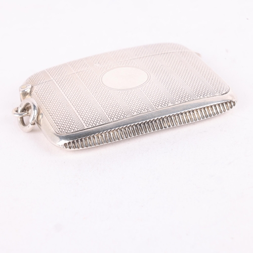 165 - An Art Deco George V silver Vesta case, Henry Matthews, Birmingham 1920, curved rectangular form wit... 