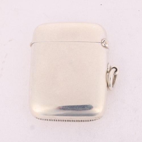 166 - An Edwardian silver Vesta case, Goldsmiths & Silversmiths Co Ltd, London 1902, rounded rectangular f... 