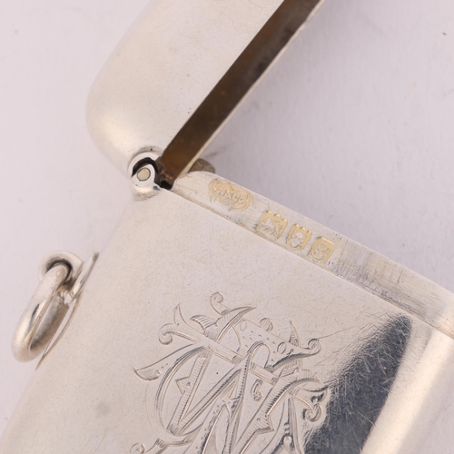 166 - An Edwardian silver Vesta case, Goldsmiths & Silversmiths Co Ltd, London 1902, rounded rectangular f... 