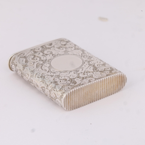 18 - SAMPSON MORDAN & CO - a Victorian silver Vesta case, London 1886, rounded rectangular form with allo... 