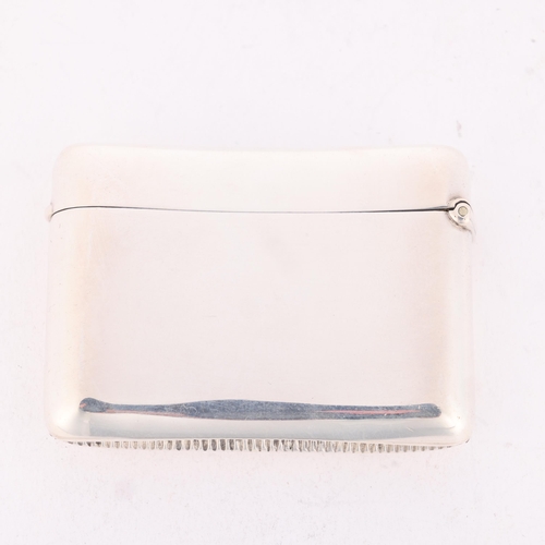 212 - A late Victorian silver 'Double Compartment' Vesta case, Henry Matthews, Birmingham 1900, curved pla... 