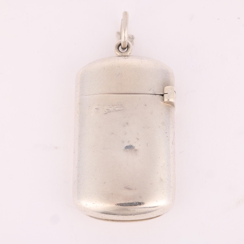 22 - SAMPSON MORDAN & CO - a late Victorian silver Vesta case, London 1897, rounded rectangular form with... 