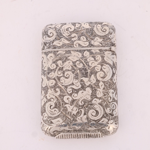 30 - SAMPSON MORDAN & CO - a Victorian silver Vesta case, London 1883, round rectangular form with allove... 