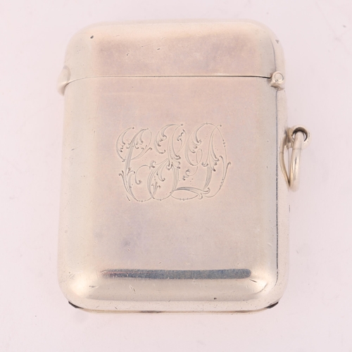 35 - SAMPSON MORDAN & CO - an Edwardian silver 'Seamless - Nonchoke' Vesta case, Chester 1908, rounded re... 