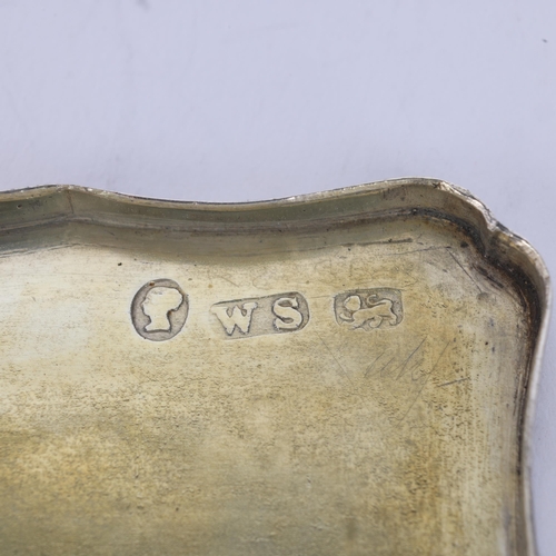 58 - A Victorian silver vinaigrette, William Simpson, Birmingham 1840, shaped rectangular form with engin... 