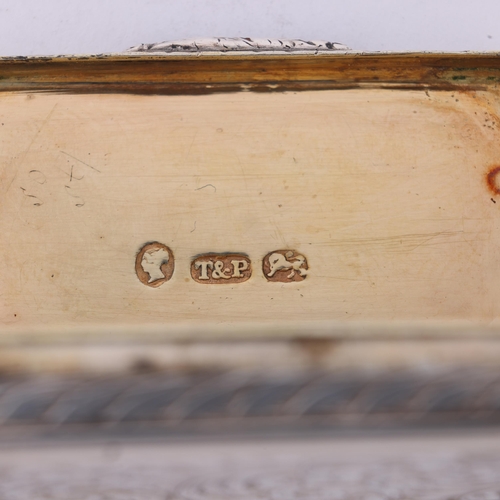 60 - A Victorian silver vinaigrette, Taylor & Perry, Birmingham 1840, rectangular form with allover chase... 