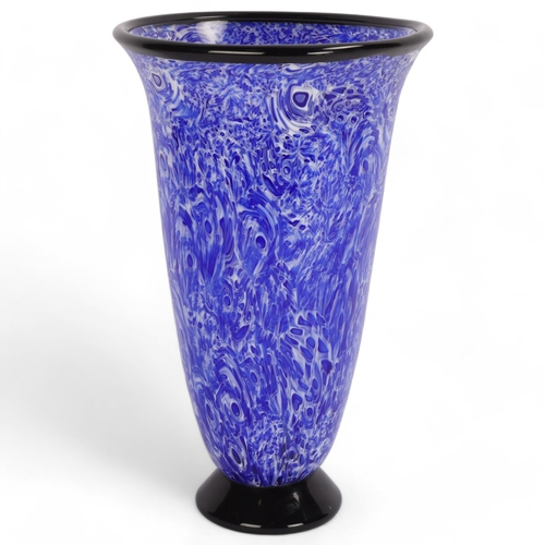 262 - PAOLO CREPAX (b.1949), a Murano glass footed vase, inscribed to base with makers name, numbered 1/1 ... 