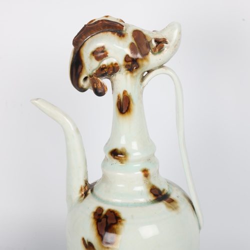 249 - An unusual Chinese glazed pottery ewer, height 31cm