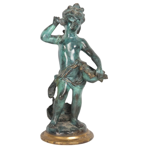 260 - A verdigris patinated bronze figure of Bacchus, height 37cm